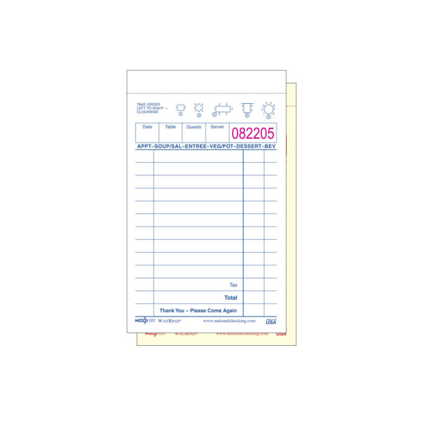 101SP Small Two Part Carbonless WaitRpad