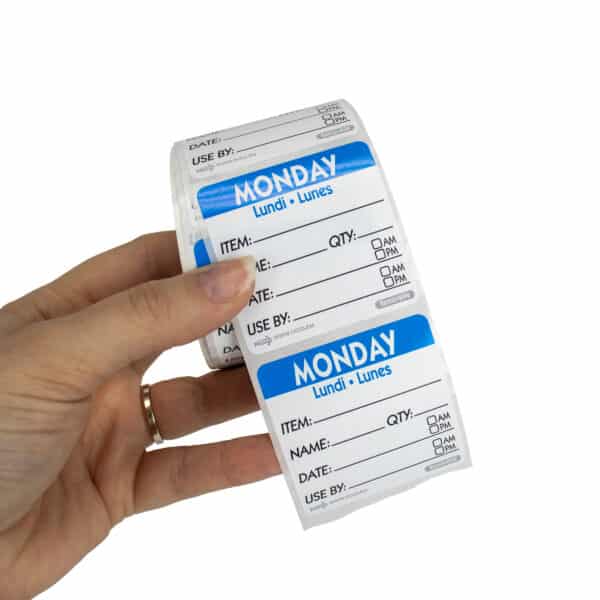 50mm (2″) Trilingual Item/Date/Use By Removable Labels Sleeve - Image 3